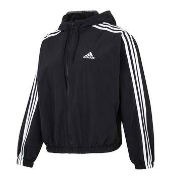 Adidas Women's Outdoor Windproof Hooded Sports Jacket Running Training Loose Jacket HT3399 IC0560