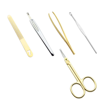 Imported from South Korea 777 set accessories include nose hair scissors eyebrow scissors dead skin fork eyebrow clips nail files and ear picks.