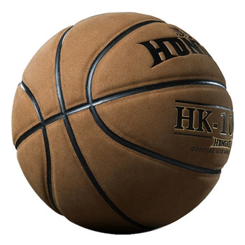 Hongke Outdoor Wear-resistant Basketball Suede Cowhide ຫນັງແທ້ Feel No 7 Adult Competition Basketball No 5 Children