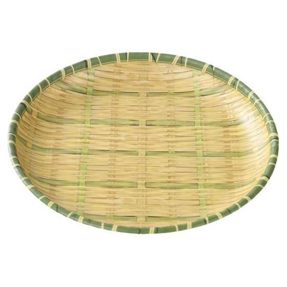 Barbecue plate imitation bamboo woven round melamine tableware hot pot side dish cold dish fried snack plate commercial use Barbecue plate imitation bamboo woven round melamine tableware hot pot side dish cold dish fried snack plate commercial use