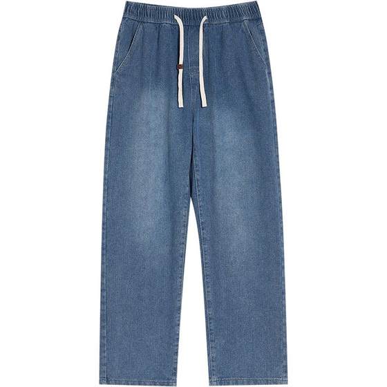 Reeves's same straight jeans for men's summer new slim sports trousers casual loose plus size pants Reeves's same straight jeans for men's summer new slim sports trousers casual loose plus size pants
