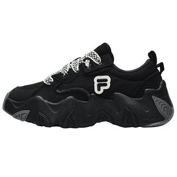 FILA FUSION Fila Starfish Shoes Trendy Brand Canvas Shoes Women's Women's Sports Shoes Casual Black Thick-Soled Shoes ເພີ່ມຄວາມສູງ