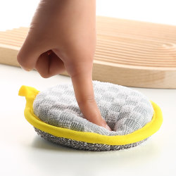 Household steel wire sponge double-sided pot pot artifact dishwashing cloth scouring pad kitchen cleaning tool