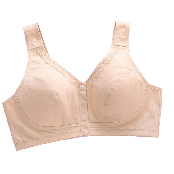 Front button pure cotton underwear full cotton girl bra underwear bra middle-aged and elderly vest gathered large size Front button pure cotton underwear full cotton girl bra underwear bra middle-aged and elderly vest gathered large size