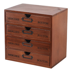 Wooden A4 Paper File Print Desktop Storage Countermine Cabinet Box Pattern Cosmetics Cosmetics Storage Box