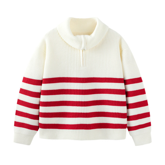 Mini Balabala Parent-Child Sweater 2024 Fall New Girls High Neck Zipper Soft Glutinous Stripe Long Sleeve Knitted Sweater
Mini Balabala Parent-Child Sweater 2024 Fall New Girls High Neck Zipper Soft Glutinous Stripe Long Sleeve Knitted Sweater
