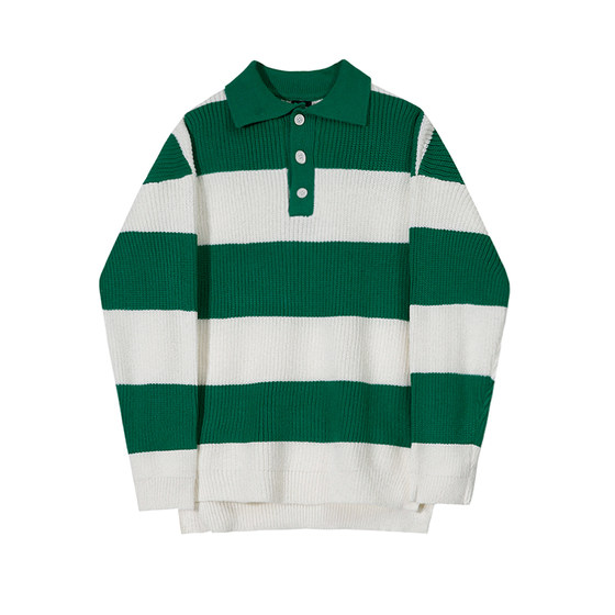 MRCYC high-end striped polo sweater for men in autumn and winter Korean loose lapel lazy sweater jacket
MRCYC high-end striped polo sweater for men in autumn and winter Korean loose lapel lazy sweater jacket