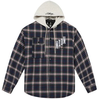 ເສື້ອຄຸມຝ້າຍ MEDM plaid hooded ສໍາລັບຜູ້ຊາຍແລະແມ່ຍິງ, ພາກຮຽນ spring ອາເມລິກາ retro casual loose cotton coat ins trend