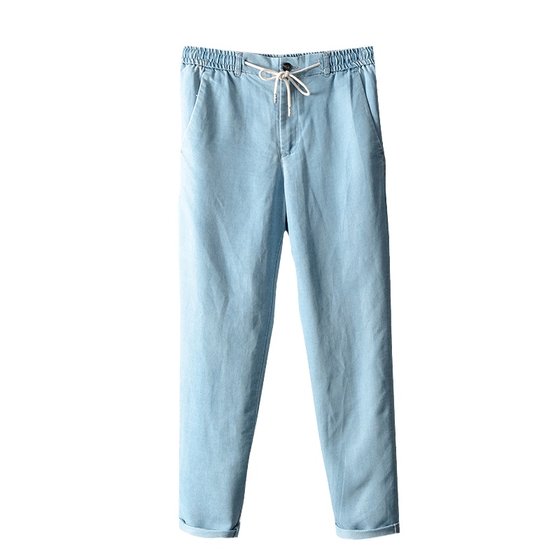 Tennis fabric! Refreshing and comfortable! Men's summer fashionable casual thin elastic waist tying jeans and trousers
Tennis fabric! Refreshing and comfortable! Men's summer fashionable casual thin elastic waist tying jeans and trousers