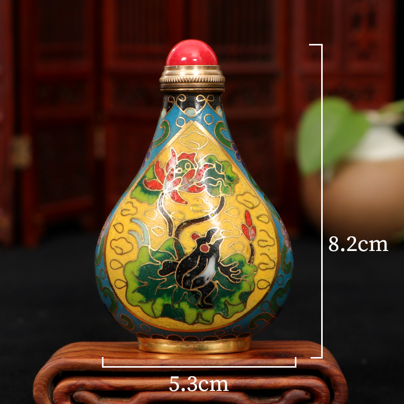 景泰藍鼻煙壺收藏禮品銅胎掐絲琺瑯中式工藝送長輩朋友