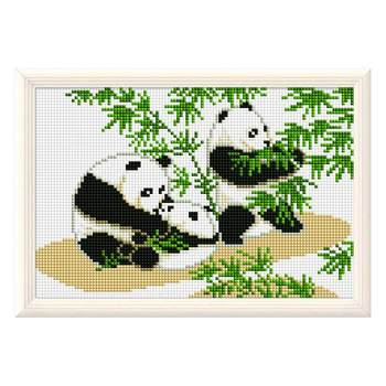 ຂອບຮູບແຕ້ມເພັດໃຫມ່ Cross Stitch ເພັດແຕ້ມດ້ວຍມື embroidery ເພັດເຕັມຮູບແບບຂອງ Treasure ແຫ່ງຊາດ Panda ກັບກອບຮູບບໍ່ມີຂອບ