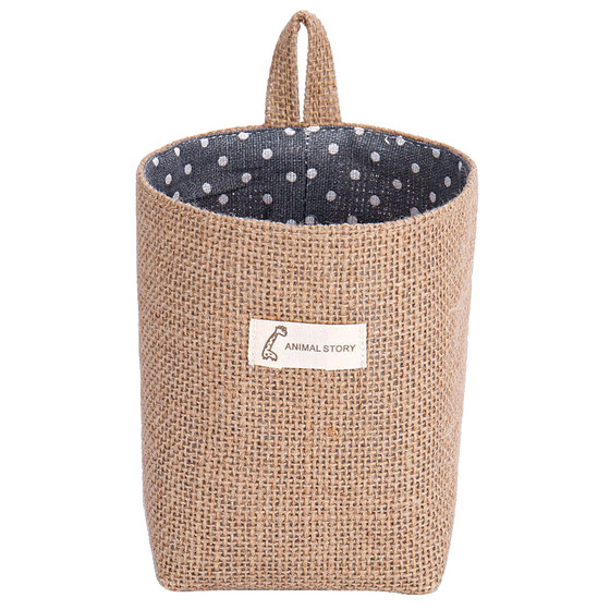 Cotton and linen fabric storage bag hanging bag wall hanging storage bag storage bag storage bag back door hanging bag dormitory wall hanging small cloth bag Cotton and linen fabric storage bag hanging bag wall hanging storage bag storage bag storage bag back door hanging bag dormitory wall hanging small cloth bag