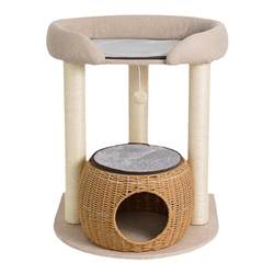 Rattan woven cat climbing frame, cat tree and cat nest, all-in-one, universal for all seasons, internet celebrity big bed, cat scratching post, universal cat supplies for all seasons