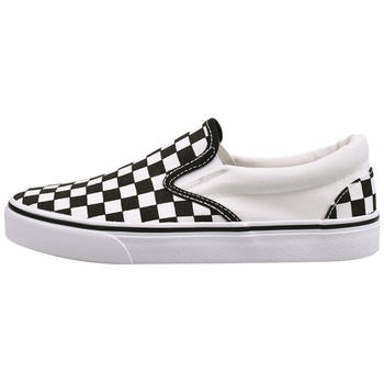 Pull back checkerboard shoes women's canvas shoes 2024 spring popular black and white plaid slip-on slip-on shoes for women