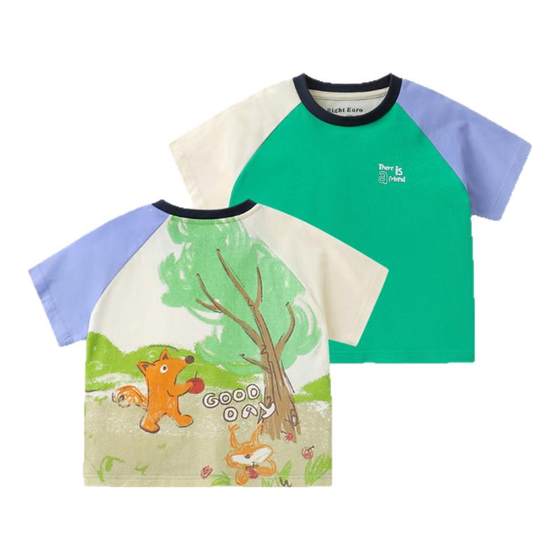 Right European boy short-sleeved T-shirt summer baby pure cotton half-sleeved top T-shirt girls summer clothes children's clothing
Right European boy short-sleeved T-shirt summer baby pure cotton half-sleeved top T-shirt girls summer clothes children's clothing