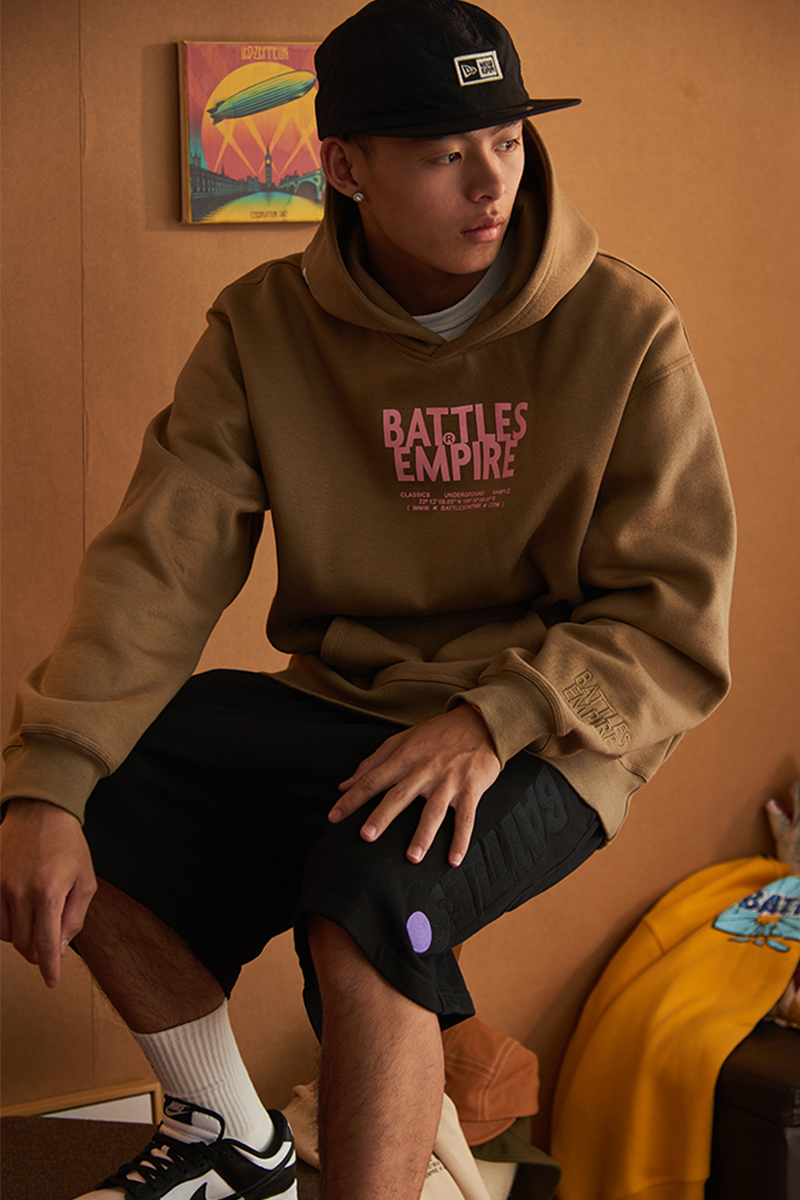 Battles 秋冬新品百搭基础多色美式宽松加绒连帽卫衣男女帽衫外套