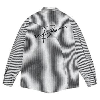 BJHG Spring Embroidered Lazy Style Striped Shirt Men's Long Sleeve High-end Fashion Brand American Loose Couple Jacket Women