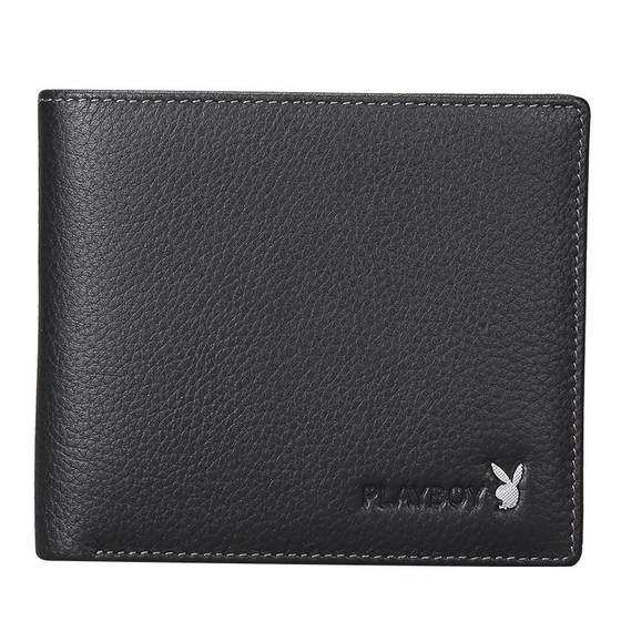 Playboy Wallet Men's New Genuine Leather Short Top layer Cowhide Men's Card Bag Money Clip Thin Style for Dad Playboy Wallet Men's New Genuine Leather Short Top layer Cowhide Men's Card Bag Money Clip Thin Style for Dad