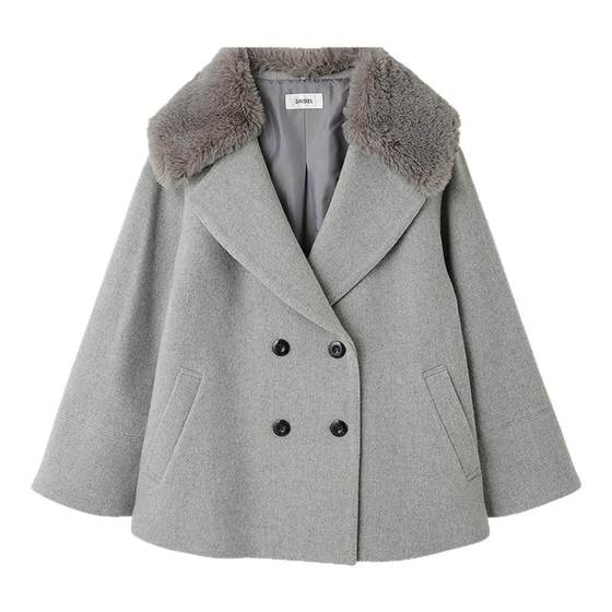 SNIDEL autumn and winter style plush lapel short wool coat coat SWFC245201
SNIDEL autumn and winter style plush lapel short wool coat coat SWFC245201