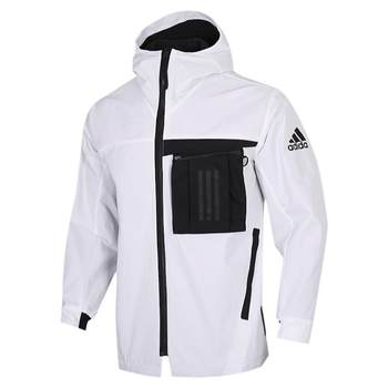 Adidas ຜູ້ຊາຍລະດູໃບໄມ້ປົ່ງແລະດູໃບໄມ້ລົ່ນໃຫມ່ hooded ກິລາ casual jacket woven windproof jacket FM9394 9393