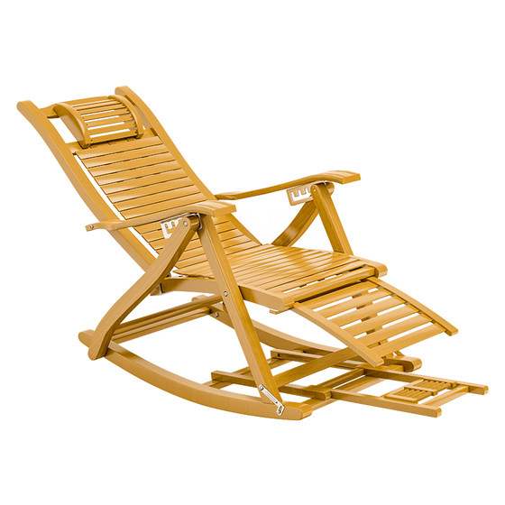 Bamboo lounge chair folding chair rocking chair nap chair Elderly Xiaoyao chair balcony chair, lazy people rely on Xia Liang Wuxiu home Bamboo lounge chair folding chair rocking chair nap chair Elderly Xiaoyao chair balcony chair, lazy people rely on Xia Liang Wuxiu home