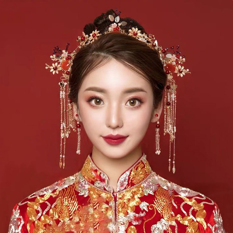 秀禾头饰新娘2023新款秀禾服结婚中式婚礼大气凤冠步摇皇冠发饰女