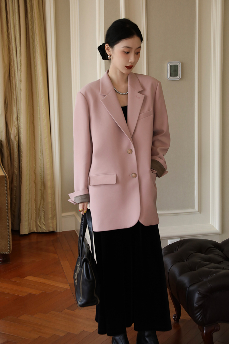 鹭青一【幽竹】黑色西装外套女春秋设计感高级宽松气质休闲西服