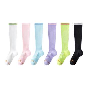 Compression sports socks women's fitness mid-calf socks professional running skipping long compression socks Yoga slimming calf socks