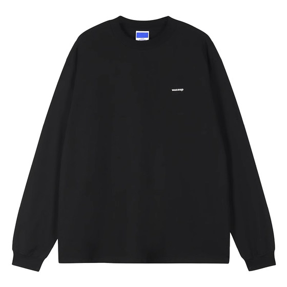 WassupHouse's national trend heavy pure cotton long-sleeved T-shirt for men's autumn and winter base shirt with loose American top for women WassupHouse's national trend heavy pure cotton long-sleeved T-shirt for men's autumn and winter base shirt with loose American top for women