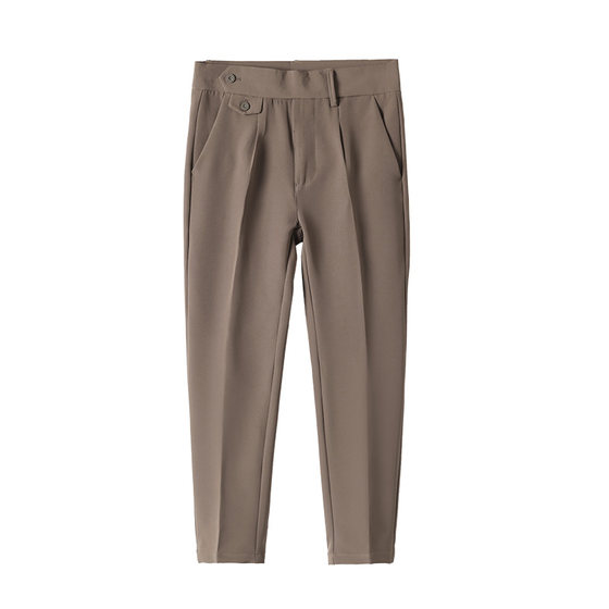 Luo Meng summer new product suit men casual slim -fit Naples straight trousers business high waist small foot pants Luo Meng summer new product suit men casual slim -fit Naples straight trousers business high waist small foot pants