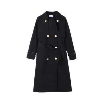 Fat mm plus size women's high-end cotton woolen coat long slim Korean version knea-length woolen coat 200 ປອນ