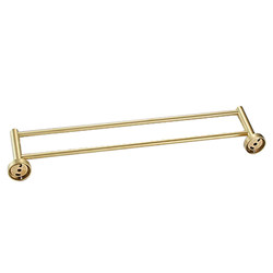 Nordic Brushed Gold Towel Rack No Punch Bathroom Golden Brass Stainless Steel Double Layer Towel Bar Double Rod