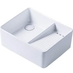 MODEUCANE with washboard above counter basin laundry pool sink side row left and right drain ceramic single basin