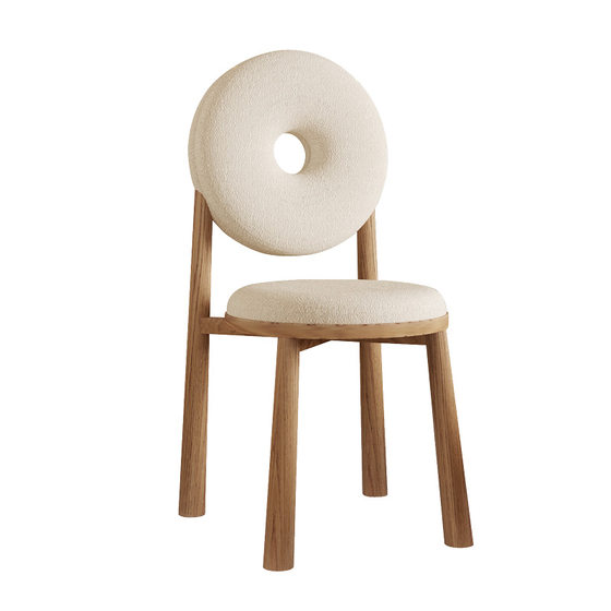Net red donut dining chair Hyundai Nordic minimalist back makeup chair home bedroom creamy lamb cashmere chair Net red donut dining chair Hyundai Nordic minimalist back makeup chair home bedroom creamy lamb cashmere chair