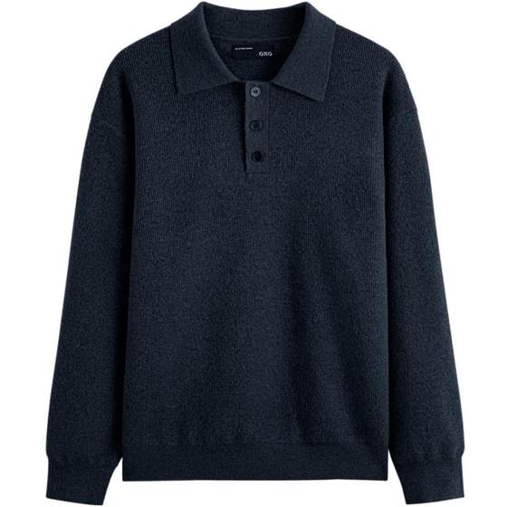 GXG men's clothing, mist blue half-plate soft lapel sweater and sweater, GEX12016133
GXG men's clothing, mist blue half-plate soft lapel sweater and sweater, GEX12016133