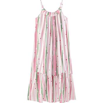 Leding suspender ສີ striped nightgown dress ສັ້ນ sleeved ພາກຮຽນ spring ແລະ summer 2024 ສາມາດ worn ນອກຊຸດ pajamas ສາວງາມບ້ານ