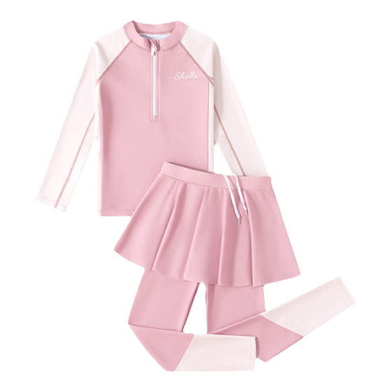 Children's swimsuit girls 2025 new small, medium and large children's split long sleeves trousers warm bathing hot spring swimming suit Children's swimsuit girls 2025 new small, medium and large children's split long sleeves trousers warm bathing hot spring swimming suit