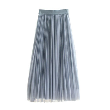 ສິ້ນໃຫມ່ຕາຫນ່າງສາມຊັ້ນ tutu skirt accordion pleated skirt skirt ແມ່ຍິງພາກຮຽນ spring ແລະ summer skirt ຍາວກາງ versatility ສໍາລັບທຸກລະດູການ