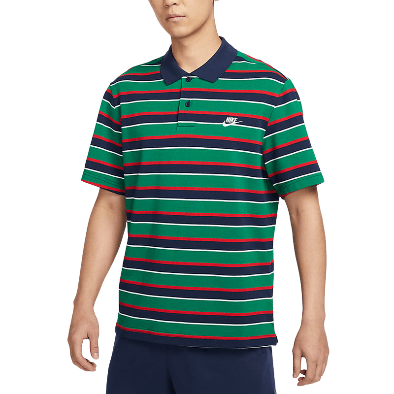 Nike's new men's lapel striped sports short-sleeved T-shirt cotton POLO shirt FN3897-410
Nike's new men's lapel striped sports short-sleeved T-shirt cotton POLO shirt FN3897-410