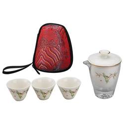 Travel tea set 2024 new portable storage bag one pot of three cups of three cups of tourist fast customer cup girls bubble teapot