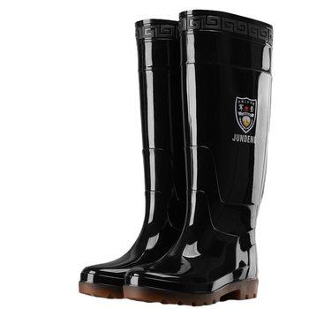 Fort Loudoun over-the-knee high men's rain boots long rubber overshoes water shoes tendon sole non-slip rain boots plastic shoes men's shoes