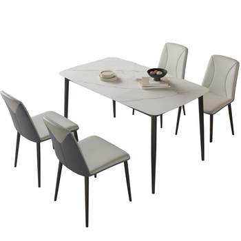 Gujia home slate dining table light Luxury Modern simple simple apartment table dining and chairs ເຮືອນ 7122