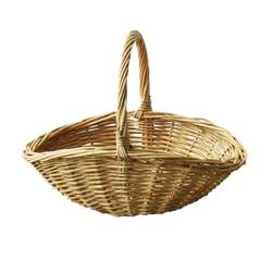 Portable basket rattan wicker creative hand-woven small pastoral picking home storage decorative basket picking basket