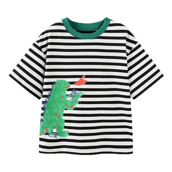 Mini Balabala Children's Short Sleeve T-shirt 2025 Summer New Style Baby Boys Pure Cotton A-Class Stripe Base Shirt
Mini Balabala Children's Short Sleeve T-shirt 2025 Summer New Style Baby Boys Pure Cotton A-Class Stripe Base Shirt