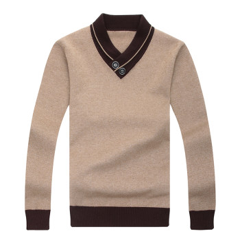 Hengyuanxiang ຫນາ 100% ບໍລິສຸດ cashmere sweater ຜູ້ຊາຍເຄິ່ງ turtleneck sweater ຜູ້ຊາຍ V-neck sweater bottoming sweater ດູໃບໄມ້ລົ່ນແລະລະດູຫນາວ