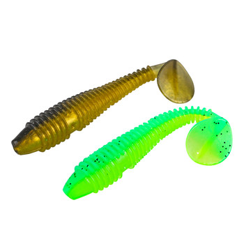 Luya thread T-tail soft bait spiral soft worm slow sinking root fishing fluctuating mandarin fish bass cocked mouth micro-floating fake bait