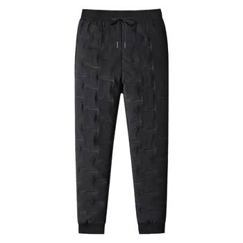 Plus size warm down pants men's winter windproof ນອກກິລາກາງເກງຍາວລະດູຫນາວໃສ່ pants ຝ້າຍຫນາ trendy