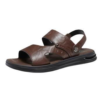ເກີບ Camel Sandals 24 ຫນັງແທ້ Soft Sole ຂັບລົດທຸລະກິດ Sandals ບໍ່ລື່ນ Breathable Summer Outdoor Beach Shoes Dad