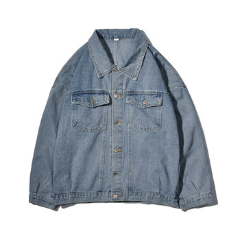 ເສື້ອແຈັກເກັດ denim ຄູ່ຮັກແບບ Harajuku ສໍາລັບເດັກຊາຍພາກຮຽນ spring ແລະດູໃບໄມ້ລົ່ນແບບເກົາຫຼີແບບວ່າງແລະ versatile tops trendy ulzzang jackets ສໍາລັບແມ່ຍິງ