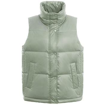 Yaya Lightweight Down Jacket Vest Women 2023 Winter New Short Stand Collar Style Korean Casual Warm Vest C